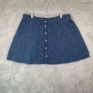 Merona 100% Cotton Denim Button Down Skirt Size Extra‎ Large